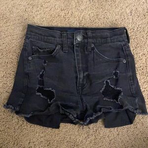 aeropostale UGA black jean shorts